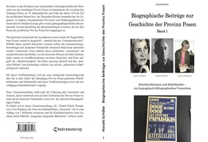 Buch "Biographische Beiträge zur Geschichte der Provinz Posen - Band 1" von Harald Schäfer